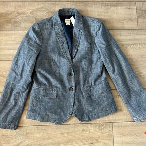 JCrew chambray suit blazer womens size 6